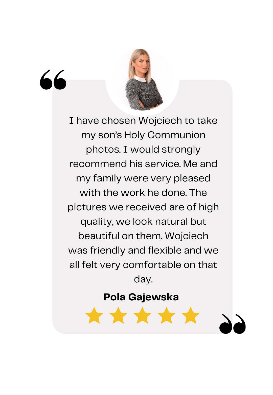 Wojtek is an absolute gem in the world of photography! His professionalism is outstanding, he consistently puts everyone at ease, and his work is nothing short of amazing. Highly recommended! (3)