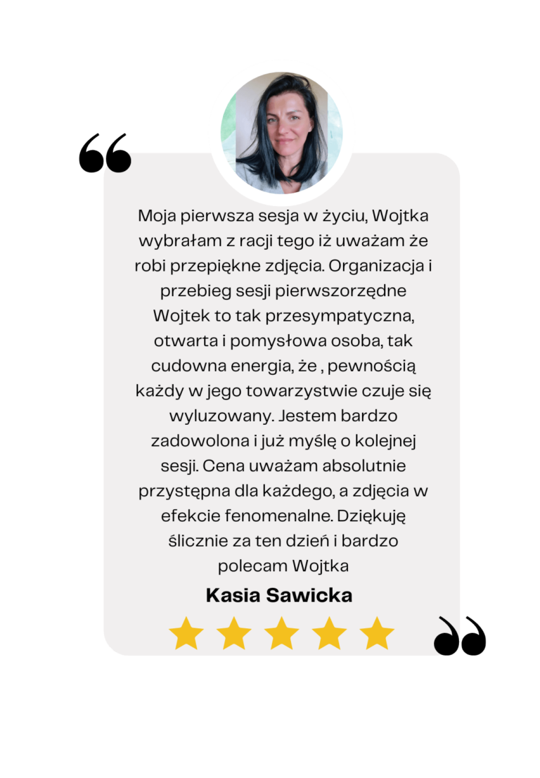 Wojtek is an absolute gem in the world of photography! His professionalism is outstanding, he consistently puts everyone at ease, and his work is nothing short of amazing. Highly recommended! (5)