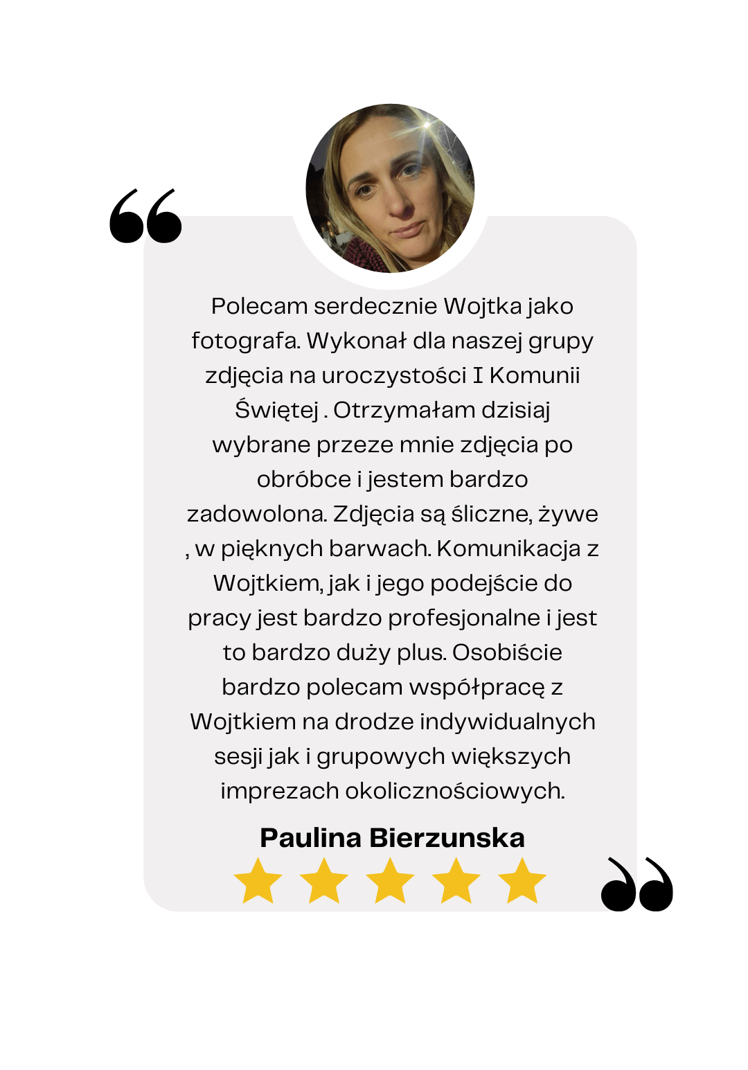 Wojtek is an absolute gem in the world of photography! His professionalism is outstanding, he consistently puts everyone at ease, and his work is nothing short of amazing. Highly recommended! (7)