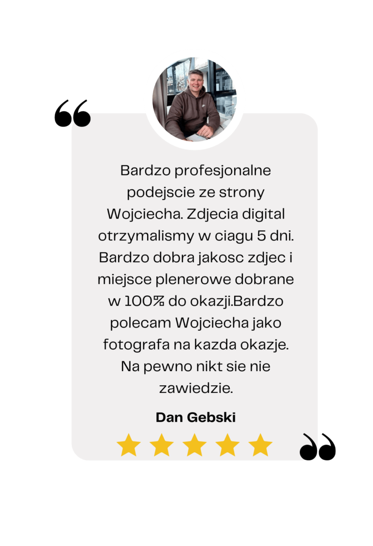 Wojtek is an absolute gem in the world of photography! His professionalism is outstanding, he consistently puts everyone at ease, and his work is nothing short of amazing. Highly recommended! (9)