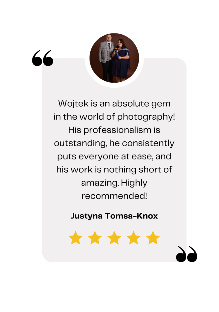 Wojtek is an absolute gem in the world of photography! His professionalism is outstanding, he consistently puts everyone at ease, and his work is nothing short of amazing. Highly recommended!